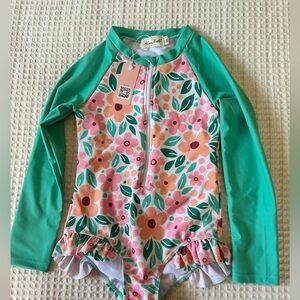 NWT Marie Nicole Girls Long Sleeve Swimsuit